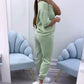 ⏳Zeitlich begrenztes Angebot⏰ Damen Casual Top & Hose in Uni-Farben