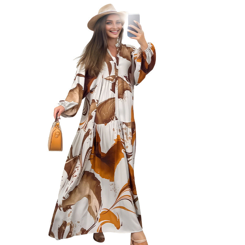 🌞Women’s Floral V-Neck Maxi Dress