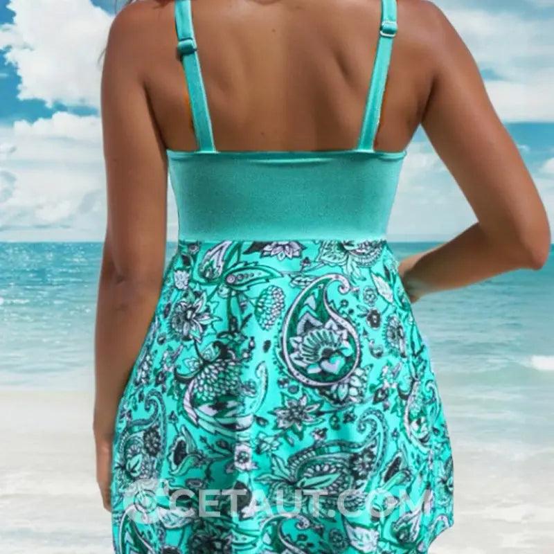 👙Badeanzug-Set: Badekleid & enganliegende Badeshorts