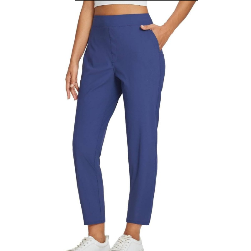 Elastische Damenhose mit hoher Taille und Reißverschlusstaschen