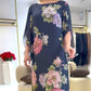 🌺Elegantes, langes Kleid mit Rundhalsausschnitt und Print für Damen