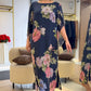 🌺Elegantes, langes Kleid mit Rundhalsausschnitt und Print für Damen