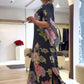 🌺Elegantes, langes Kleid mit Rundhalsausschnitt und Print für Damen