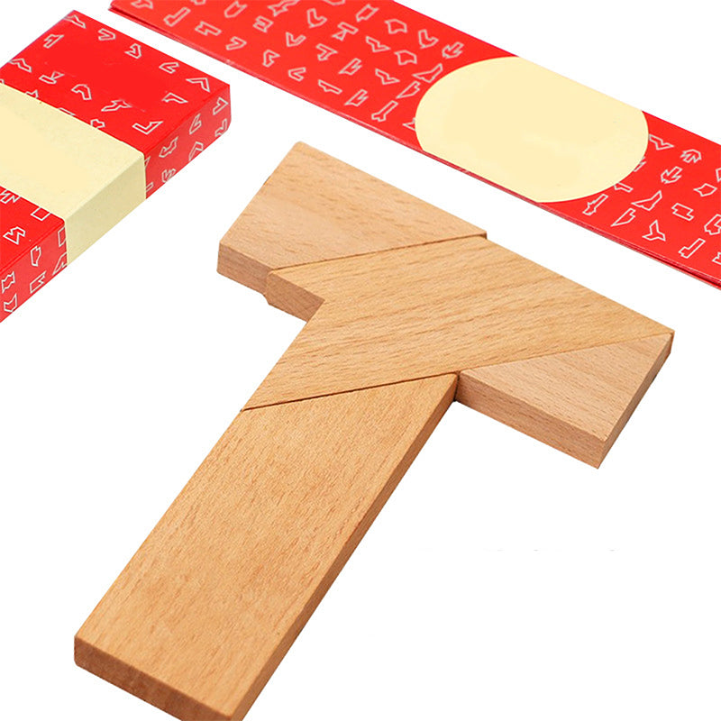 Holz-Puzzle-Spielzeug in T-Form für pädagogische Zwecke