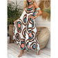 Spaghettiträgerkleid mit Boho-Print und lockerem Schnitt