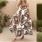 Spaghettiträgerkleid mit Boho-Print und lockerem Schnitt