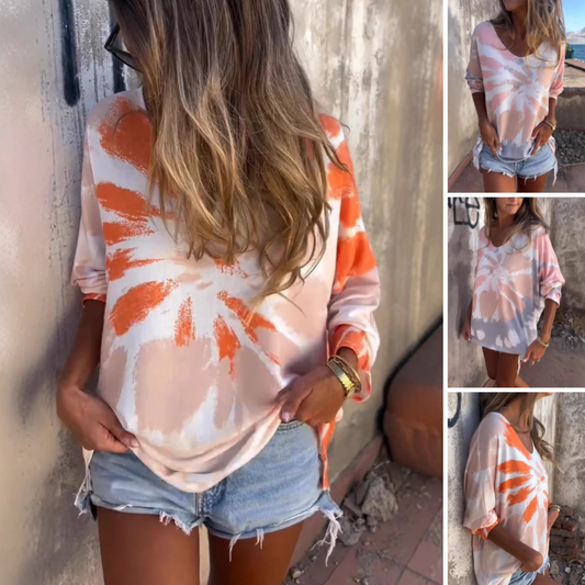 ✨Begrenzte Zeit 50% Rabatt💃 -  Batik-Muster T-Shirt für Frauen in Übergröße
