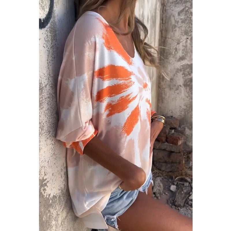 ✨Begrenzte Zeit 50% Rabatt💃 -  Batik-Muster T-Shirt für Frauen in Übergröße