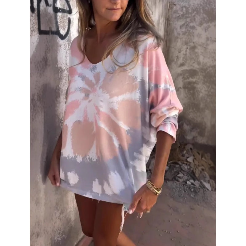 ✨Begrenzte Zeit 50% Rabatt💃 -  Batik-Muster T-Shirt für Frauen in Übergröße