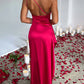 🌟50% Rabatt⏰ Satinkleid in Maxilänge mit Schlitz und Drapierung, One-Shoulder-Design