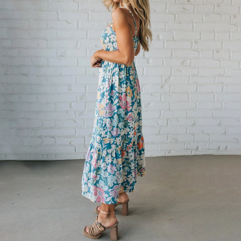 🔥Flatterndes Kleid mit Blumenmuster und Trägern für Damen