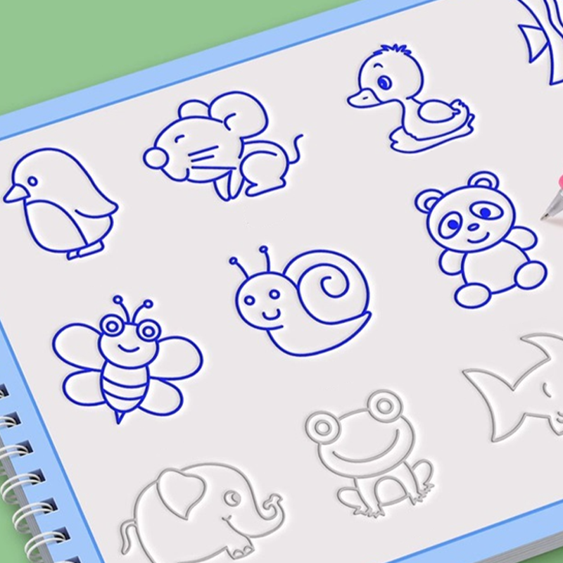 Malbuch mit 8 Themen: Cartoons zum Nachzeichnen🥳🖍️ Mehr als 50.000 Familien haben sich dafür entschieden!