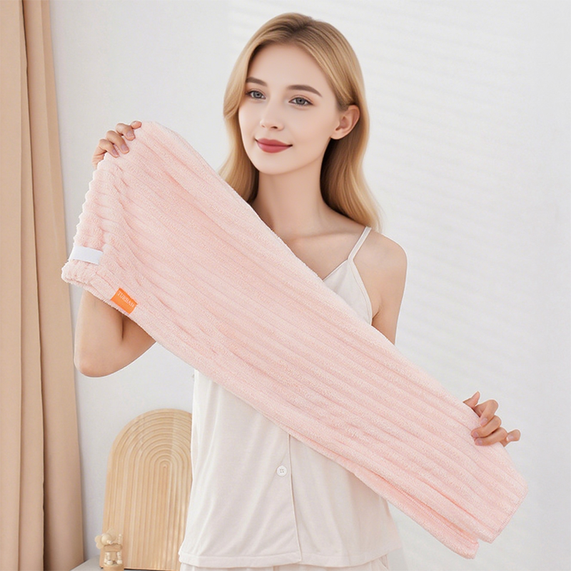 🛁  Großes Haarhandtuch mit sicherem Band für Frauen