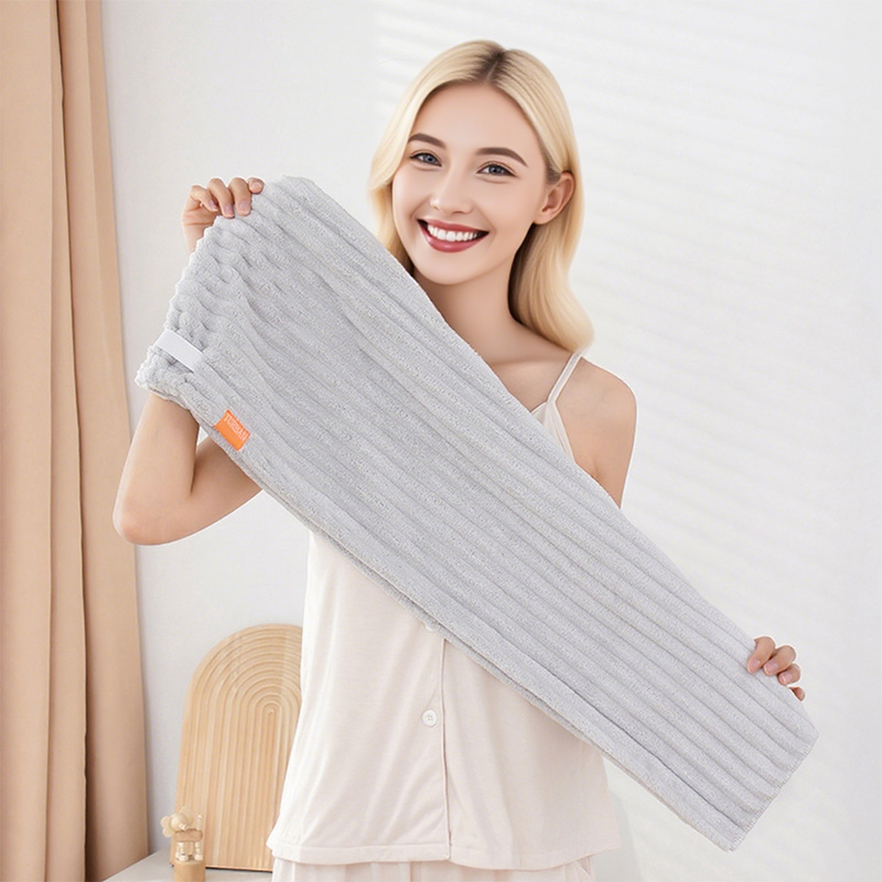 🛁  Großes Haarhandtuch mit sicherem Band für Frauen