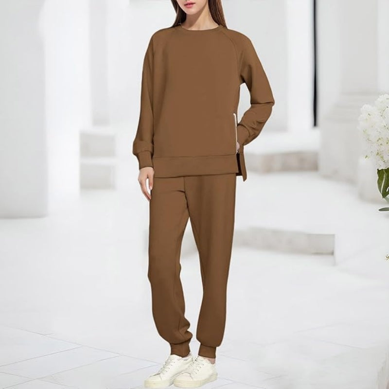 Gemütliches Sweatshirt- und Hosen-Zweiteiler-Set für Damen