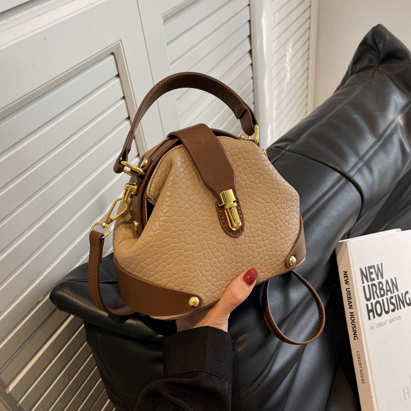 👜 LIMITIERTES ANGEBOT 50% RABATT! ✨ Farbblock-Damenhandtasche – Metallbeschläge, Vielseitig Tragbar, Kompakt 💼