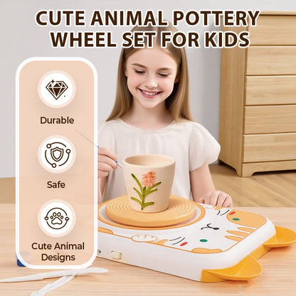 Süßes Tier-Töpferscheiben-Set für Kinder
