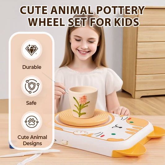 Süßes Tier-Töpferscheiben-Set für Kinder