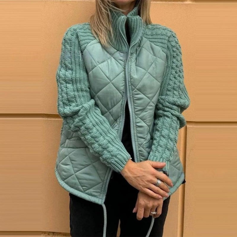 ⏳Begrenzte Zeit 50% Rabatt💥Gestrickte Patchwork-Pufferjacke für Damen