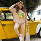 🍋Stylischer Zweiteiler: bedruckter Hoodie und Hose