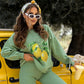 🍋Stylischer Zweiteiler: bedruckter Hoodie und Hose