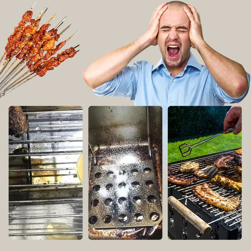 Grill-Reiniger 500ml Spray – Aktiv-Schaum BBQ-Reiniger für Rost, Grill, Gasdüsen, Edelstahl, Emaille