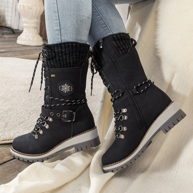 ❄️Winterschlussverkauf 60% RABATT🎁Wasserdichte Knie-Schneestiefel für Damen
