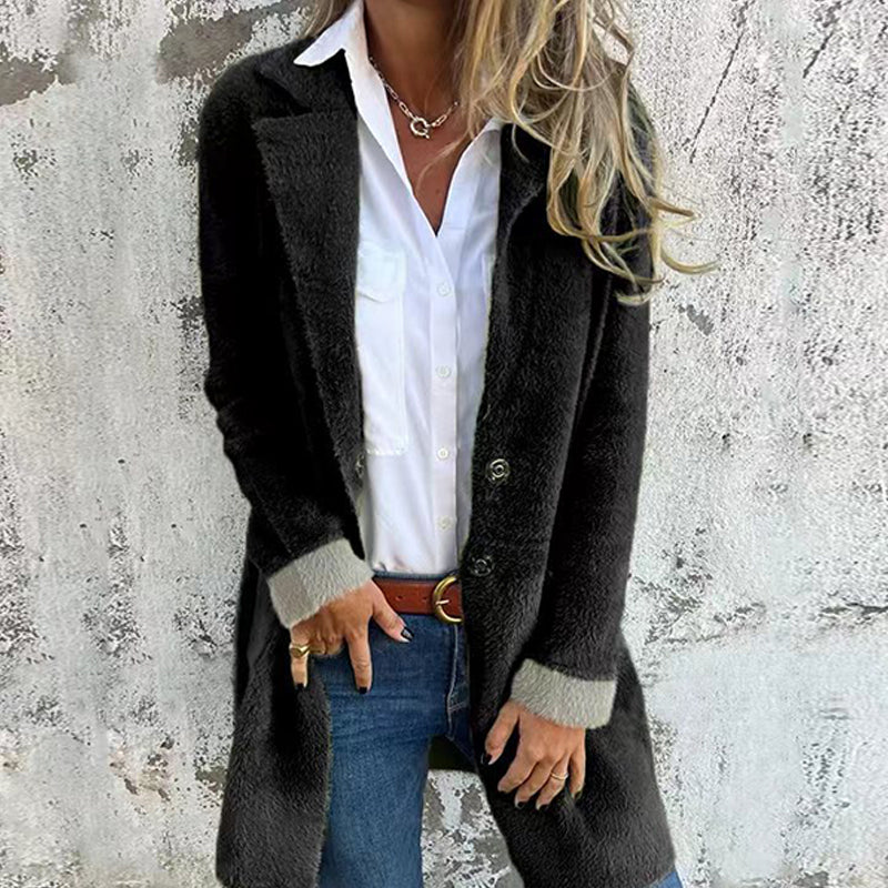 Damen klassischer eleganter Mantel in Midilänge