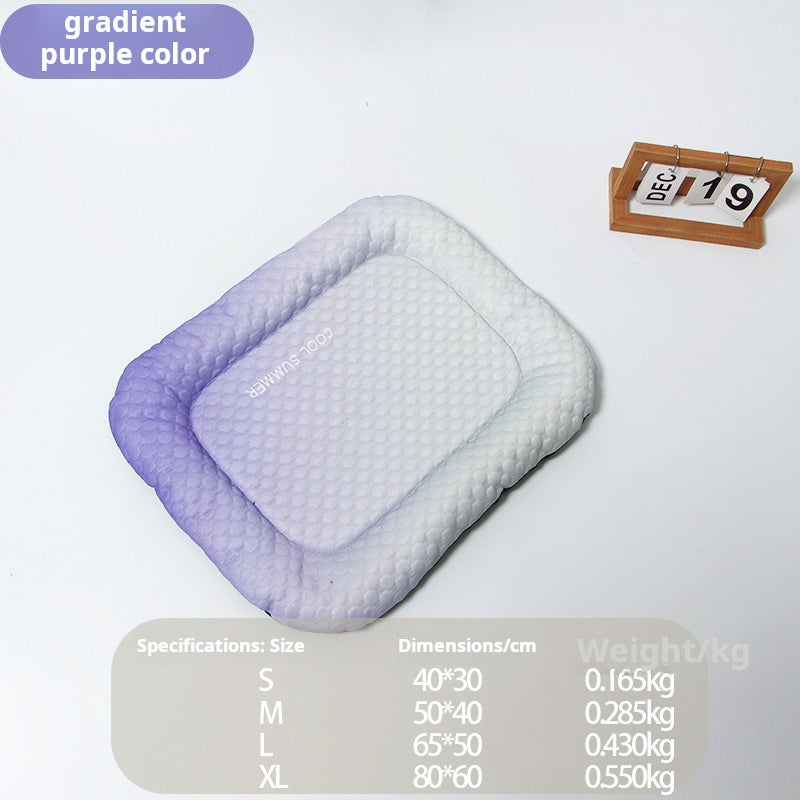 Kühlmatte für Hunde und Katzen – „Ice Silk“ Sommer-Kühlbettdecke in Farbverläufen, atmungsaktives, weiches Schlafkissen für Innenböden, Sofas und Autofahrten, waschbar, in verschiedenen Größen erhältlich