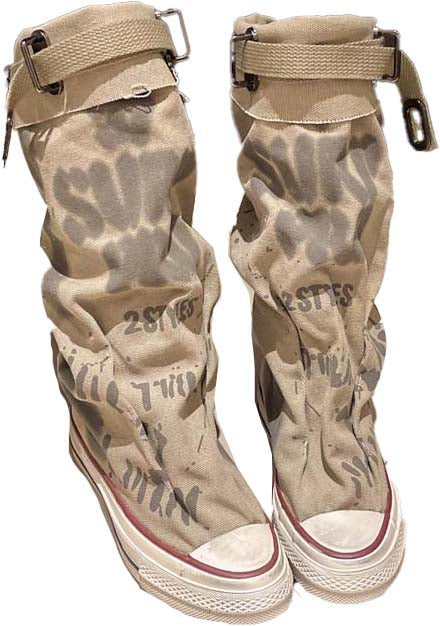 💗Begrenzte Stückzahl verfügbar 50 % Rabatt💗Flache Retro-Stiefel aus Canvas mit mittlerem Schaft für Damen