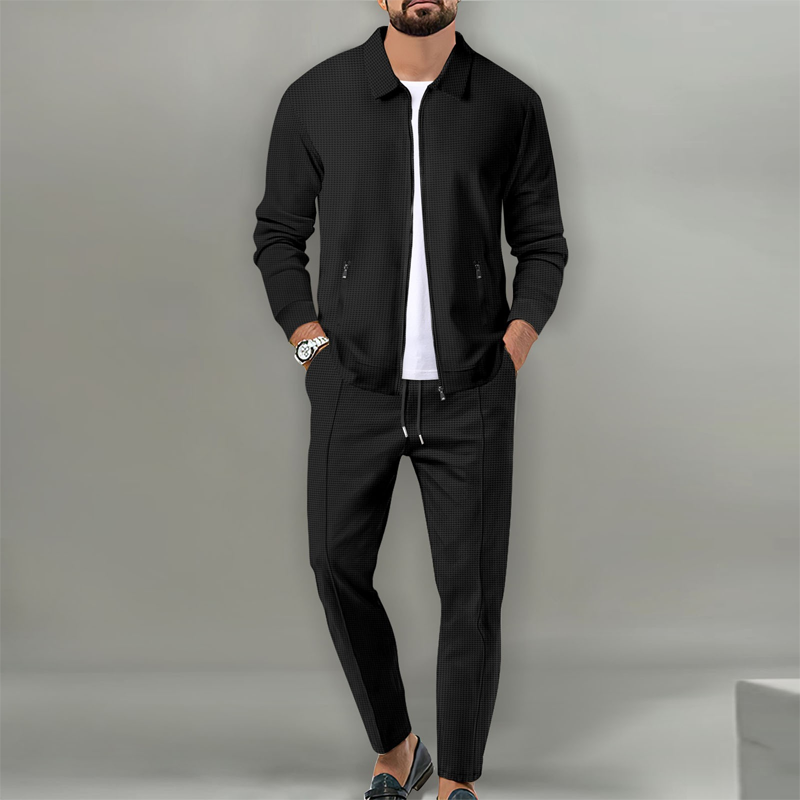 Herren stilvolles 2-teiliges Set: Jacke mit Hemdkragen und Jogginghose✈️Heute versandkostenfrei!