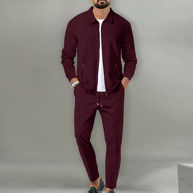 Herren stilvolles 2-teiliges Set: Jacke mit Hemdkragen und Jogginghose✈️Heute versandkostenfrei!