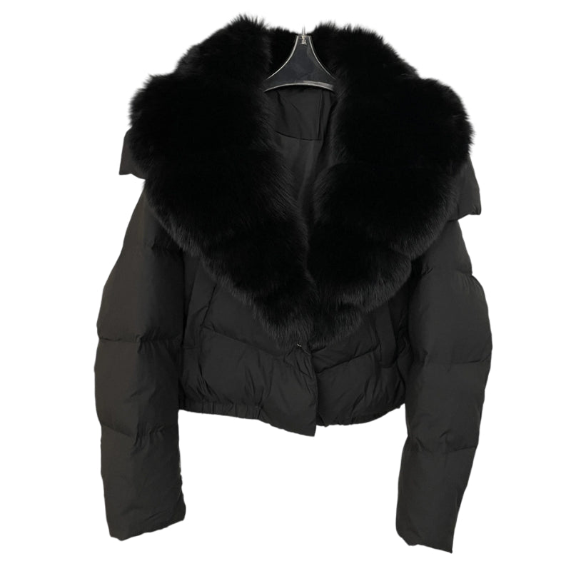 🍁Damen kurze, modische und warme Jacke mit Kunstfellkragen