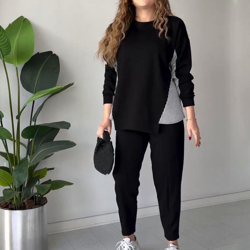 Damen 2-teiliges Lounge-Set mit Farbblock