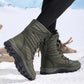 Warme, knöchelhohe Schneestiefel zum Schnüren für Damen