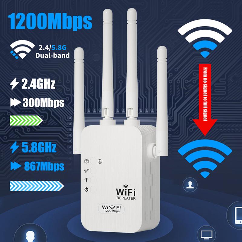 📡 50% RABATT! 🏠 1200Mbps WiFi Verstärker – Dual Band, Stabiles Signal im ganzen Haus & Einfache Einrichtung 🌐