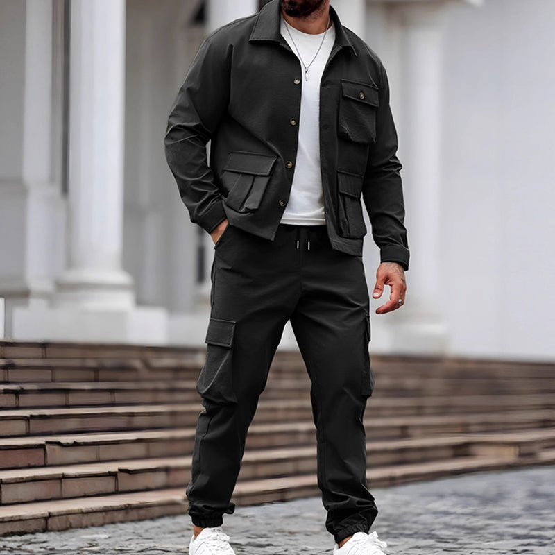 Herren-Retro-Zweiteiler (Jacke und Cargohose)【Kostenlose Lieferung】