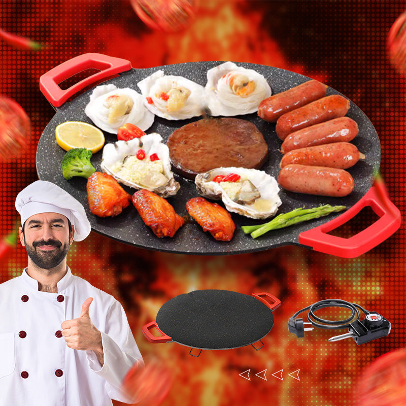 🥘🥘Unverzichtbar für zu Hause - 50% Rabatt🍲🍲Elektrische rauchfreie Grillpfanne mit Antihaftbeschichtung