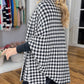 Damen Poncho mit offener Vorderseite im Hahnentritt-Muster