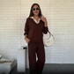 Damen-Set mit Langarm-Reversbluse und Hose💖Vielseitiger Stil, geeignet für Geschäftstreffen und Wochenendveranstaltungen
