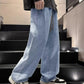 Herren lässige und lockere Jeans mit weitem Bein