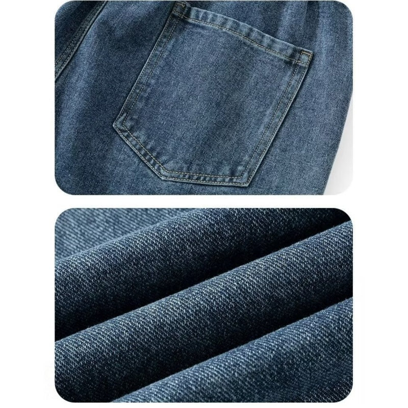 Herren lässige und lockere Jeans mit weitem Bein