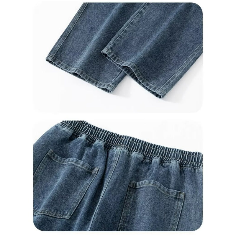 Herren lässige und lockere Jeans mit weitem Bein