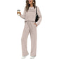 🔥LETZTER TAG 60 % RABATT✨Set aus Damen-Oberteil mit Rundhalsausschnitt und Hose mit Kordelzug