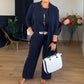 🍂Elegantes 3-teiliges Set aus Longline-Cardigan, Top und Hose