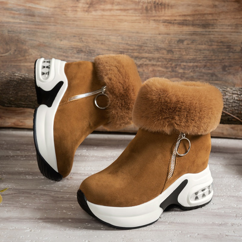 Damenstiefeletten mit dicker Sohle und Futter