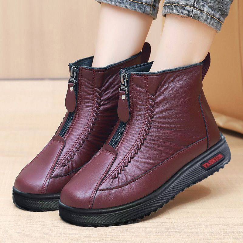 Warme Winterstiefeletten mit Reißverschluss für Damen
