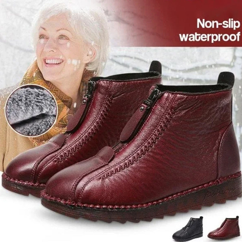 Warme Winterstiefeletten mit Reißverschluss für Damen