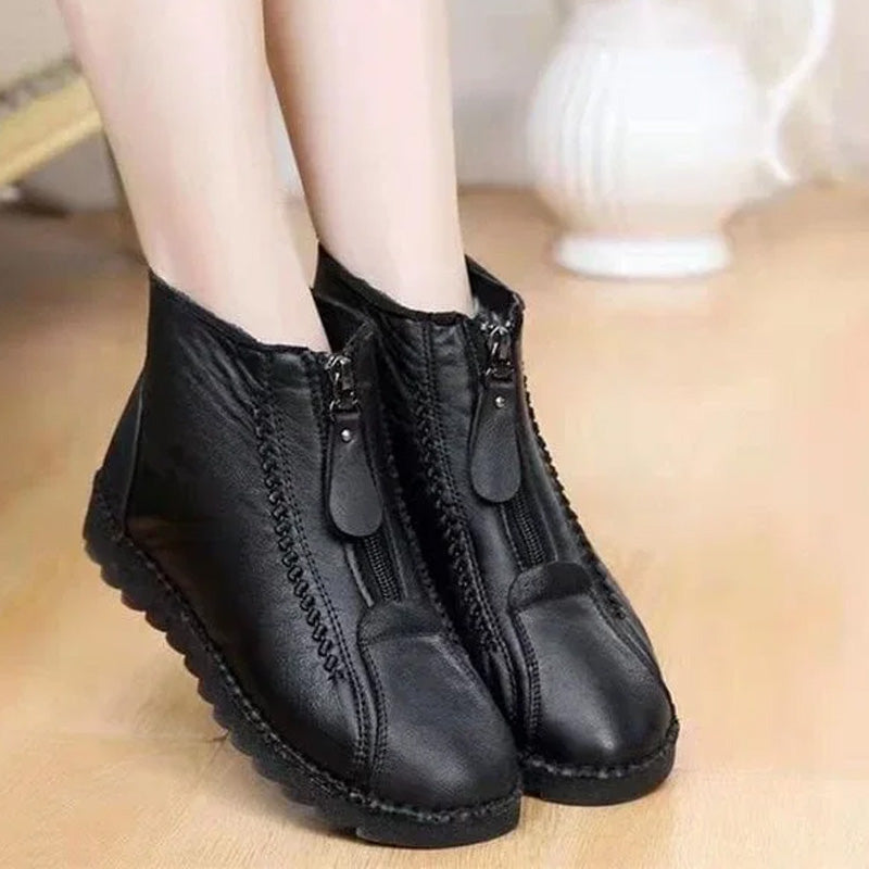 Warme Winterstiefeletten mit Reißverschluss für Damen