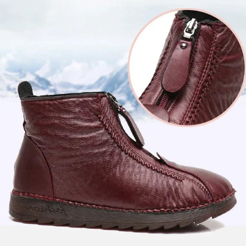 Warme Winterstiefeletten mit Reißverschluss für Damen